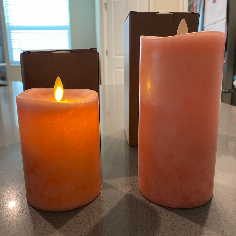 Luminara Flameless pillar candles- Peach